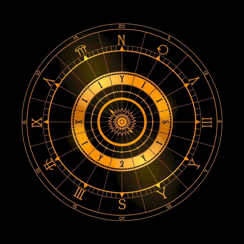 Abstrakcyjna wizualizacja połączenia rynków finansowych z astrologią